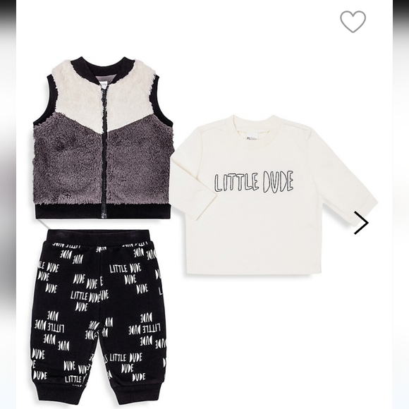 Baby Boy's PL 3-Piece Sherpa Vest Set - Picture 1 of 11